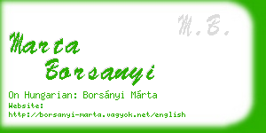 marta borsanyi business card